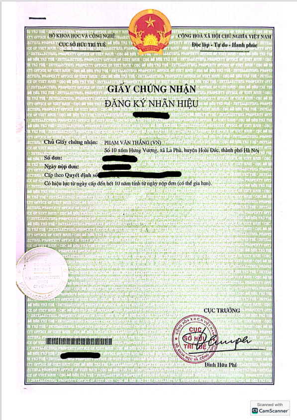 Giấy chứng nhận đăng ký nhãn hiệu